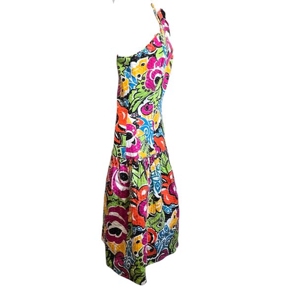 Morton Myles‎ Warrens Womens Vintage Sequin Dress Size 8 Floral One Shoulder 80s - Picture 6 of 12